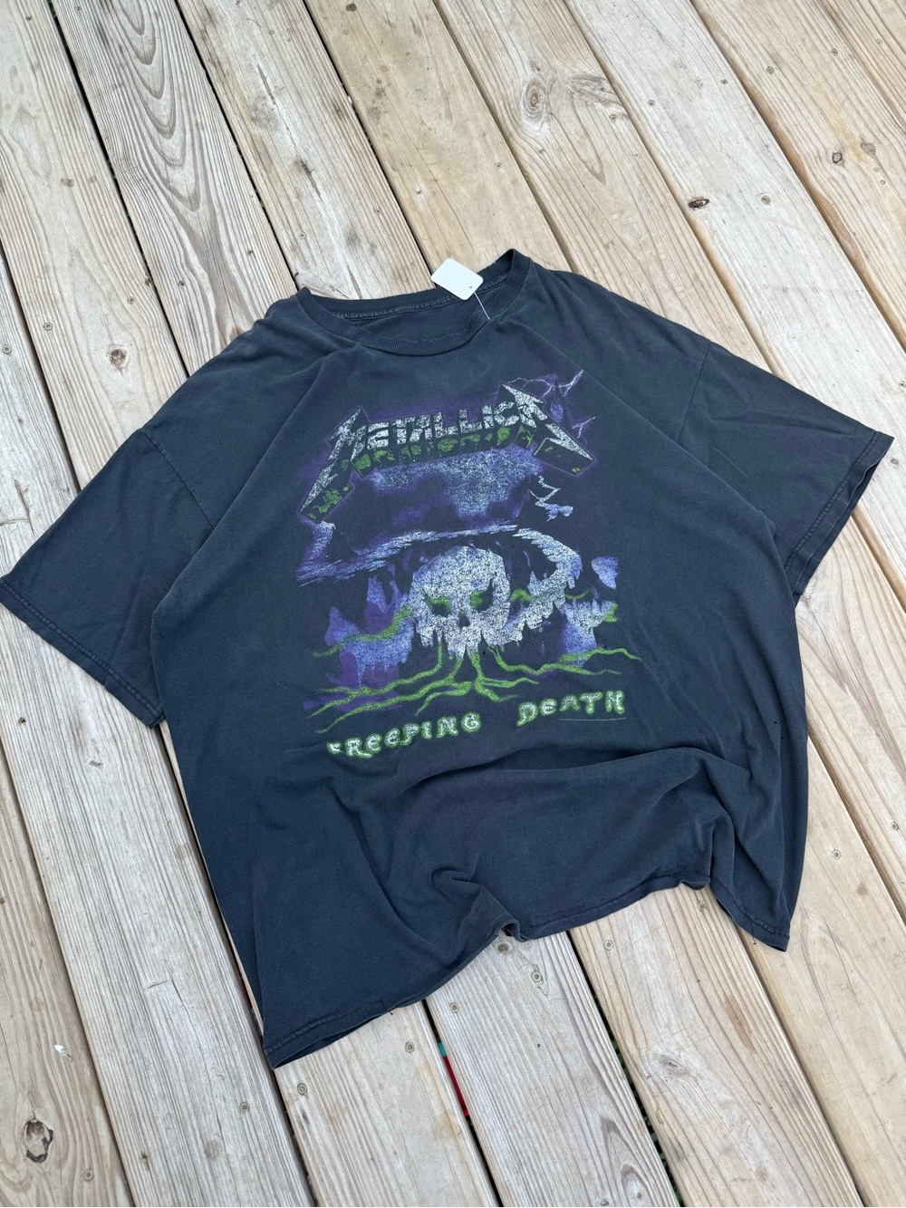 Vintage 2000s Metallica Creeping Death Graphic Tee - Black Faded boxy
